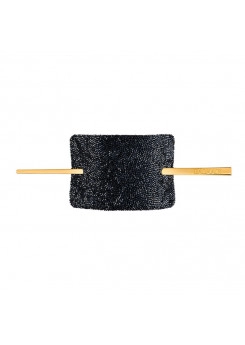 Заколка с кристаллами черная (1 шт)